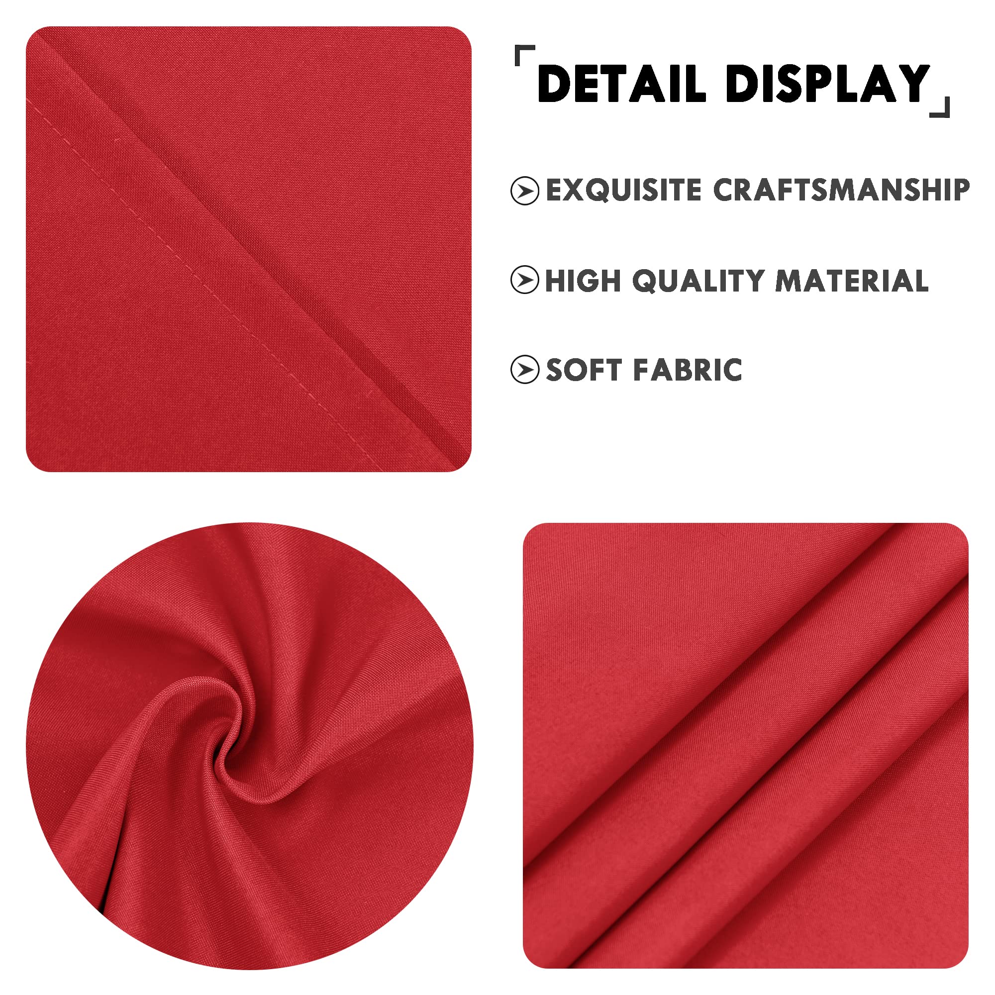 JIUZHEN Christmas Valance Curtains - 52 x 18 Inches, Red, Thermal Insulated Short Rod Pocket Window Panels for Kitchen, Living Room, Bathroom & Basement - Festive Holiday Home Decor for Windows