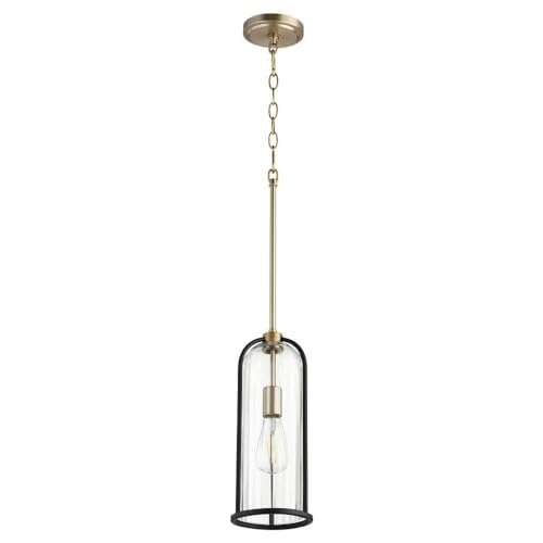 Espy Collection 307-6980 Transitional One Light Pendant - Antique Brass Finish for Dining Room, Kitchen Island & Entryway Lighting