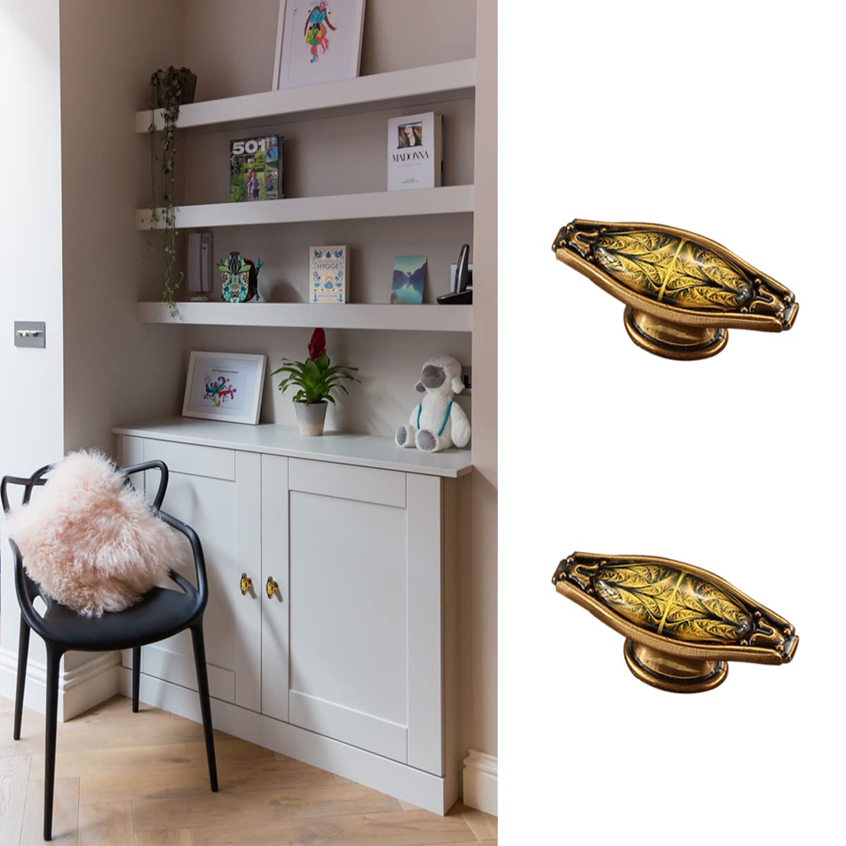 Sunset Pattern Oval Zinc Alloy Cabinet Handles - 2 Pack Solid Metal Drawer Pulls for Kitchen Cabinets, Wardrobes & Furniture - Durable Hardware Knobs for Home & Office Storage Solutions