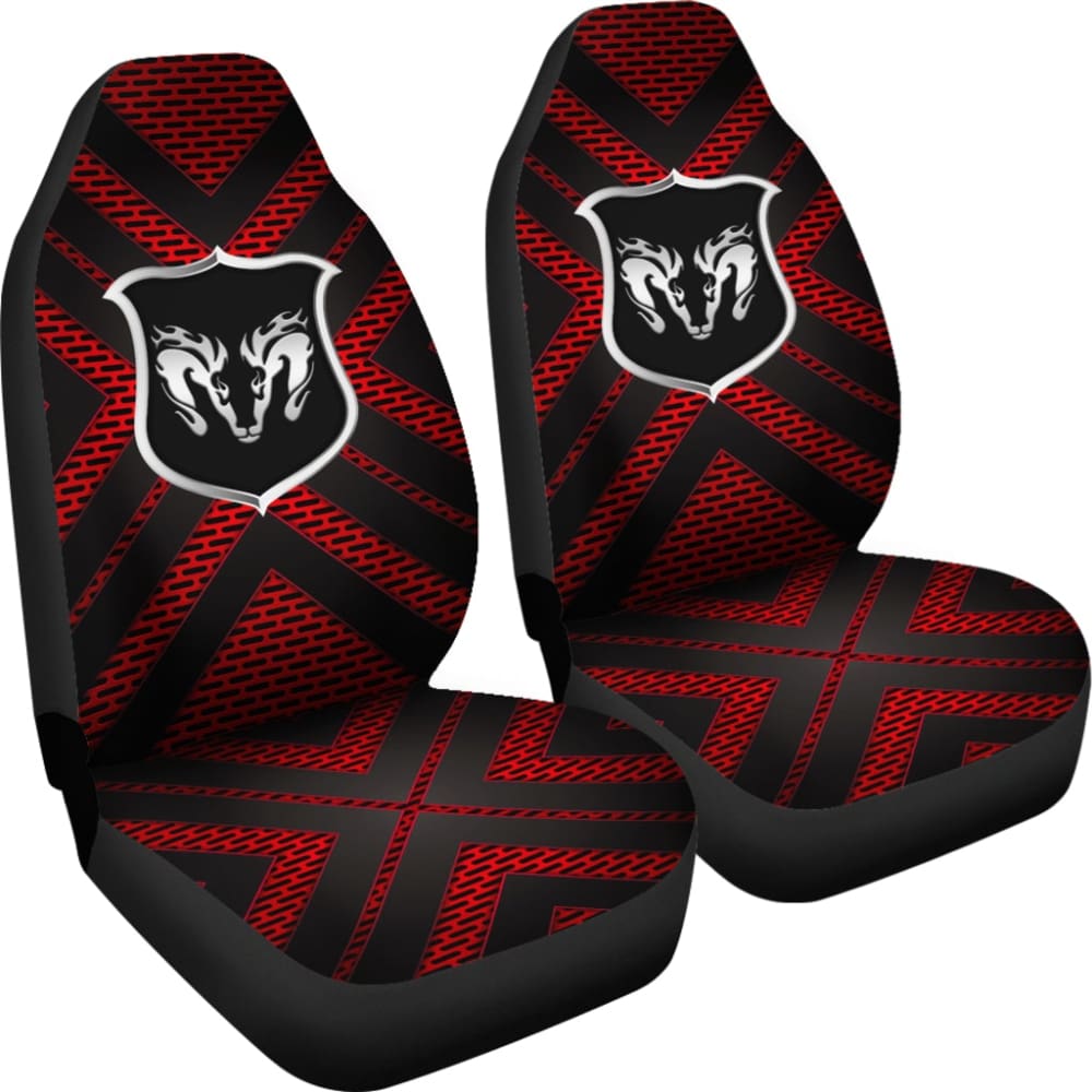 Custom Black & Red Dodge Ram Car Seat Covers - Premium Fit for 2013-2028 Models (4-Piece Set) | Durable Protection & Stylish Upgrade for Trucks, Road Trips & Daily Commutes