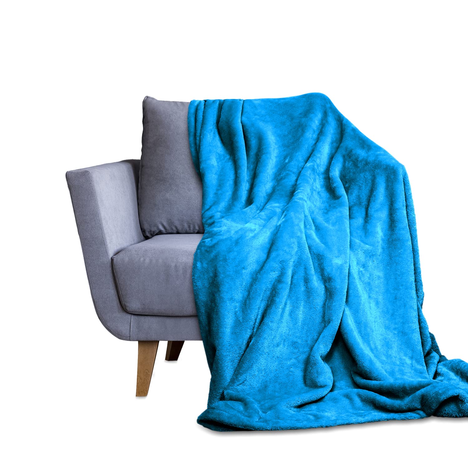 Hannah Linen Fleece Throw Blankets - Ultra Soft Plush Blanket for Couch, Sofa & Bed - Lightweight Warm Microfiber Fleece Blanket (50