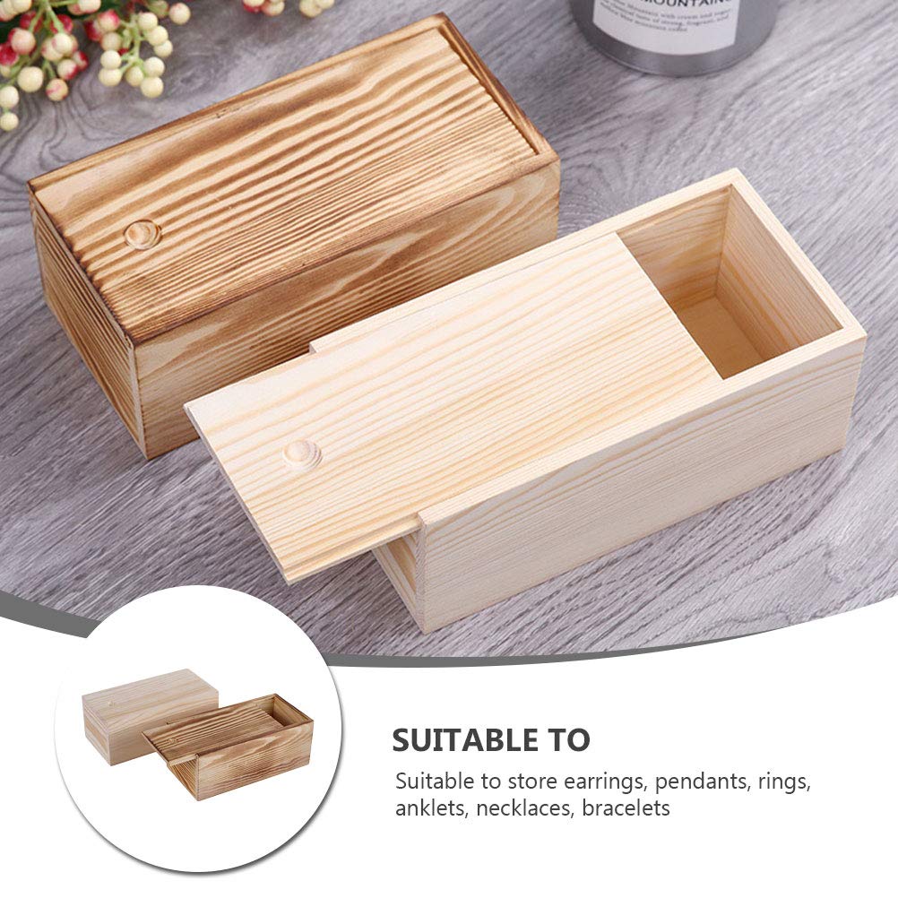 DOITOOL 2-Piece Wooden Jewelry Storage Box Set - Elegant Jewelry Organizer Case for Rings, Necklaces & Earrings - Perfect for Home Decor, Gift Giving & Travel Accessories