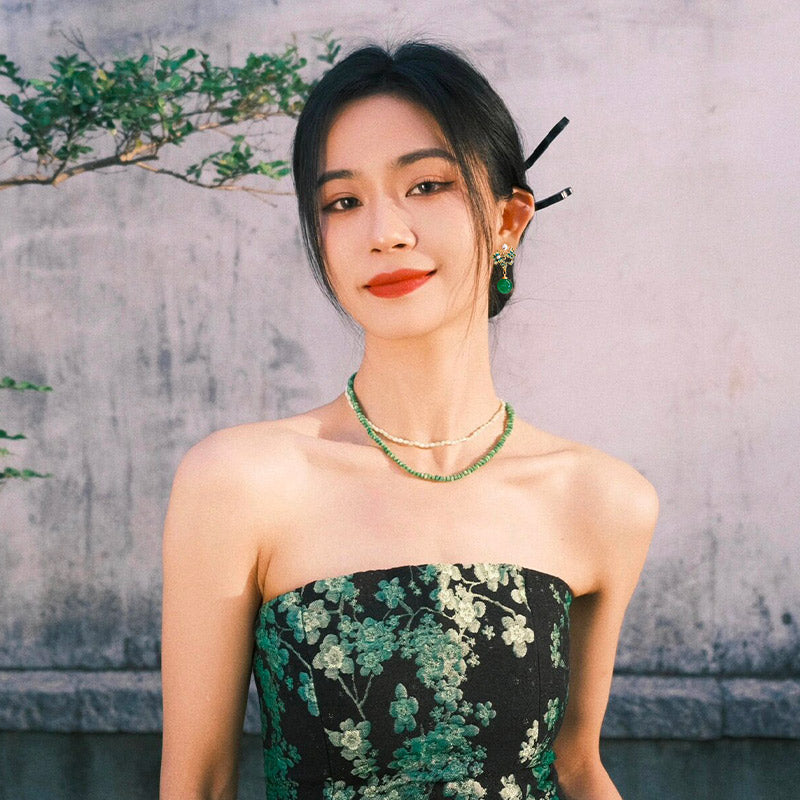 Green Butterfly Agate Dangle Drop Earrings for Women | Natural Stone Jewelry | Boho Chic Accessories for Parties, Weddings & Everyday Wear