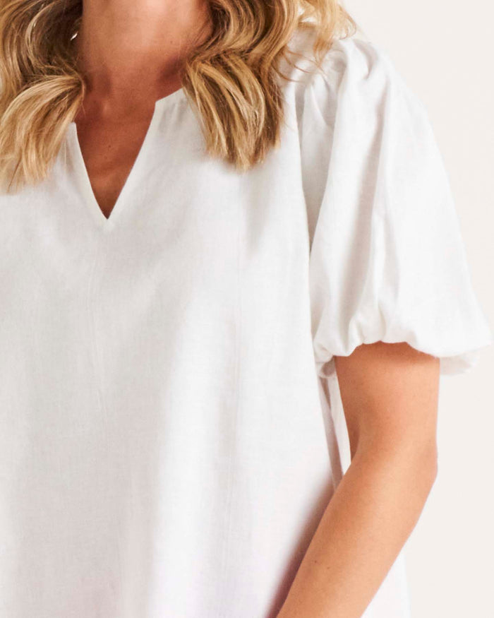 Betty Basics Alba Blouse for Women - Soft White Casual Shirt with Floral Embroidery, Perfect for Office Wear & Summer Outfits