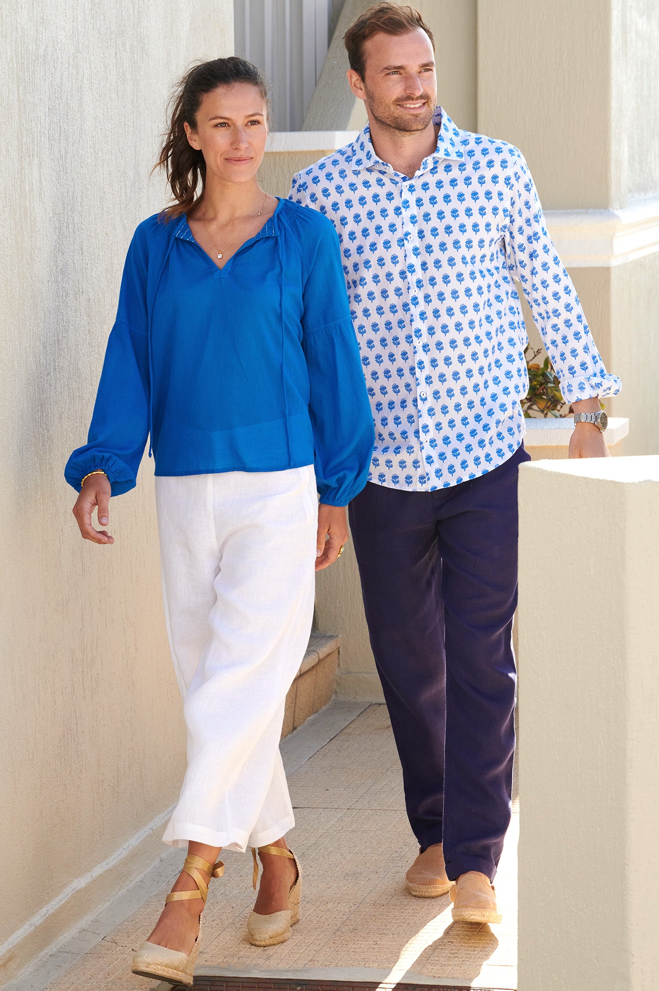 Organic Cotton Women's Top in Cobalt Blue | Soft Breathable Casual Shirt | Perfect for Summer Outfits, Beach Wear & Everyday Comfort