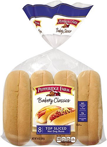 Pepperidge Farm Sandwich Bakery Classics Top Sliced Hot Dog Buns - 14 oz (4 Packs) | Soft Fresh Buns for BBQ, Picnics & Family Gatherings