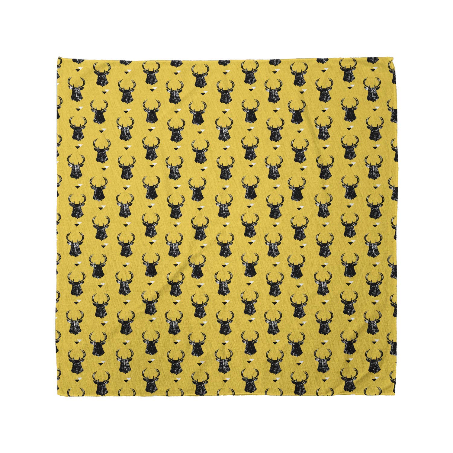 Ambesonne Animal Bandana - Modern Repetitive Deer Head Pattern Unisex Headwear & Neck Scarf for Outdoor Adventures, Music Festivals and Pet Accessories
