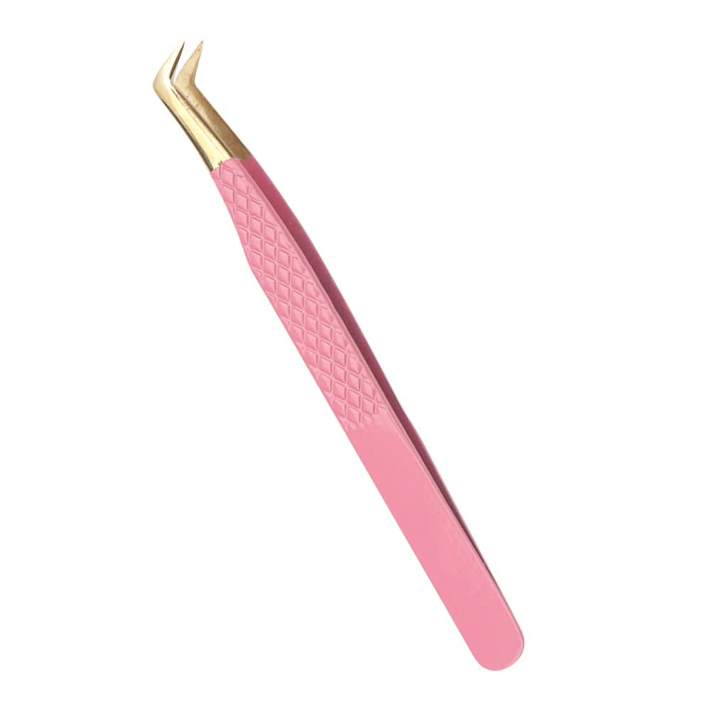 Professional Eyelash Extension Tweezers - KAEGOUSY Fiber Tips Volume Lash Tweezers, L-Shaped for False Lashes & Extensions | Perfect for Salon, Home Use & DIY Lash Artists