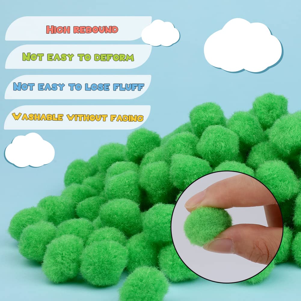 150 Pieces 1 Inch Green Pom Poms for DIY Crafts - Soft Fuzzy Pompom Balls for Easter Decorations, Mother's Day Crafts, Scrapbooking & Kids Art Projects - Perfect for Party Decor, Classroom Activities & Gift Making