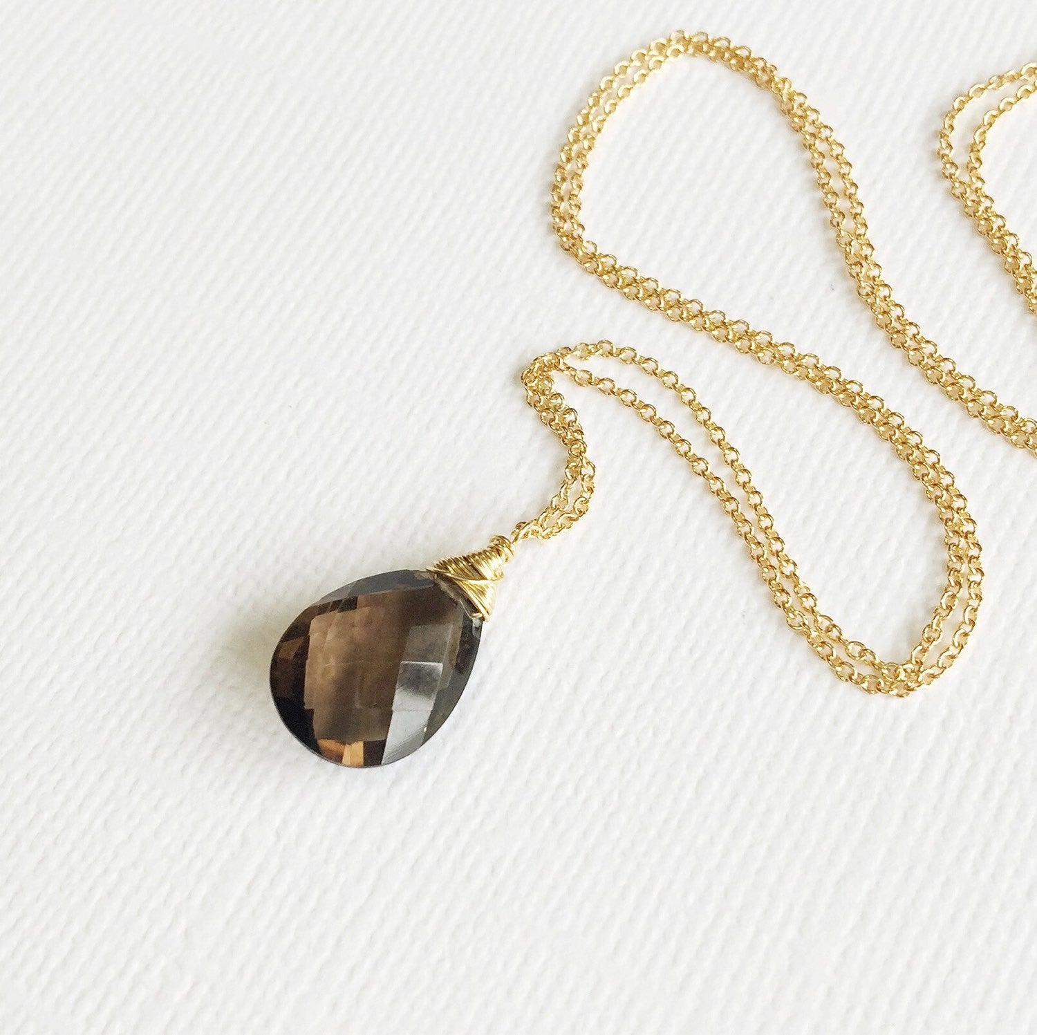 Yazmin Smoky Quartz Necklace (N193) - Elegant Gemstone Jewelry for Women, Perfect for Parties, Weddings & Everyday Wear