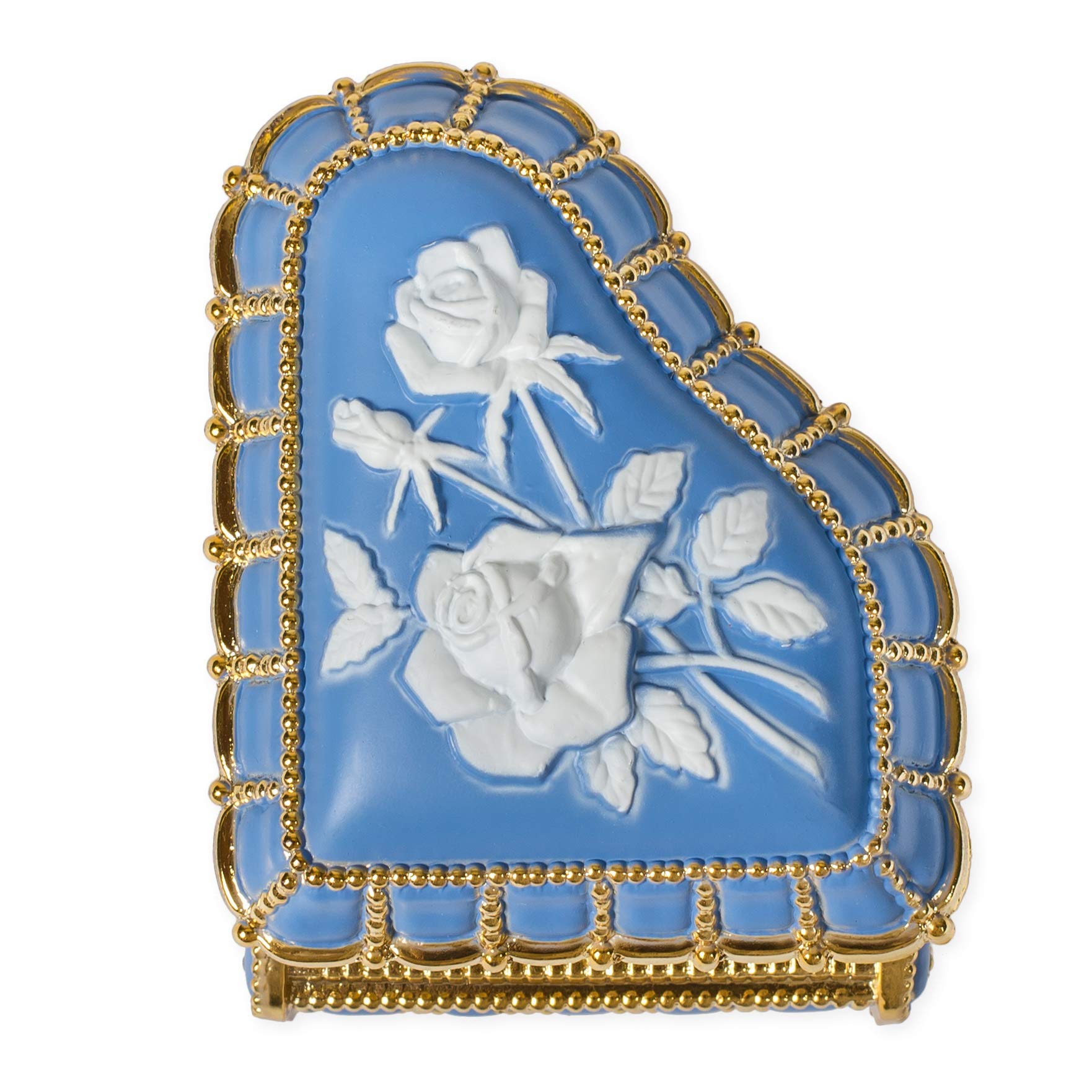 Elegant Blue Floral Piano-Shaped Music Box & Jewelry Box - Plays 'Für Elise' - Perfect for Gift Giving, Home Decor, and Jewelry Storage