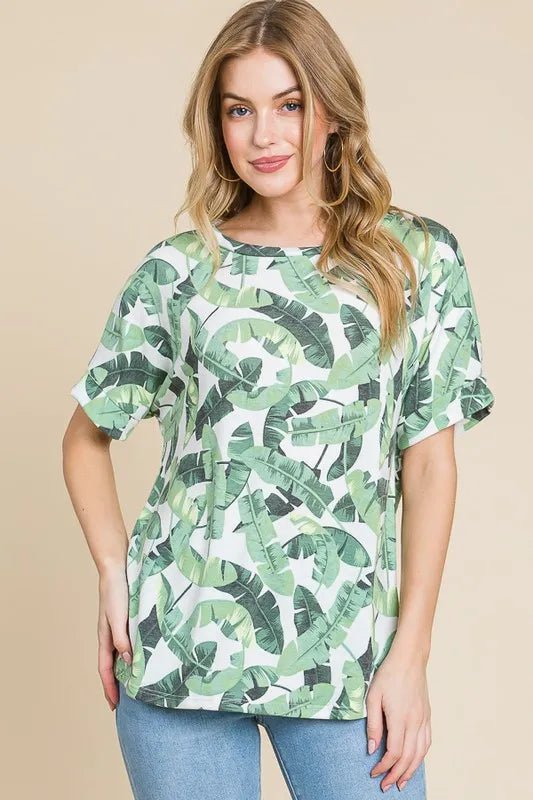 BOMBOM Lightweight Printed Round Neck Short Sleeve T-Shirt for Women - Casual Summer Tee for Outfits, Travel & Everyday Wear