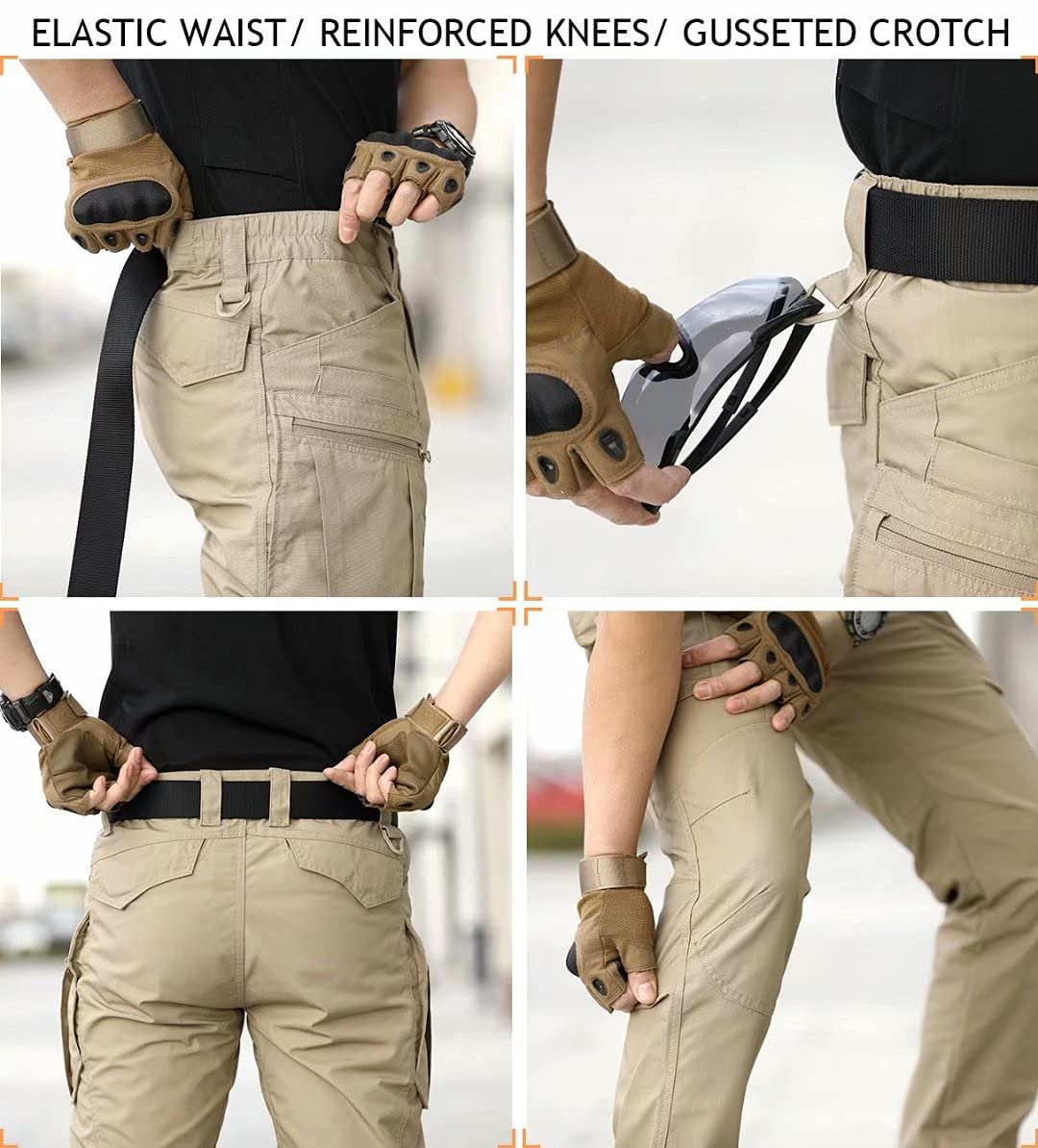 NAVEKULL Men's Tactical Hiking Pants - Ripstop Military Cargo Pants Lightweight Outdoor Work Trousers for Camping, Hunting & Adventure Activities