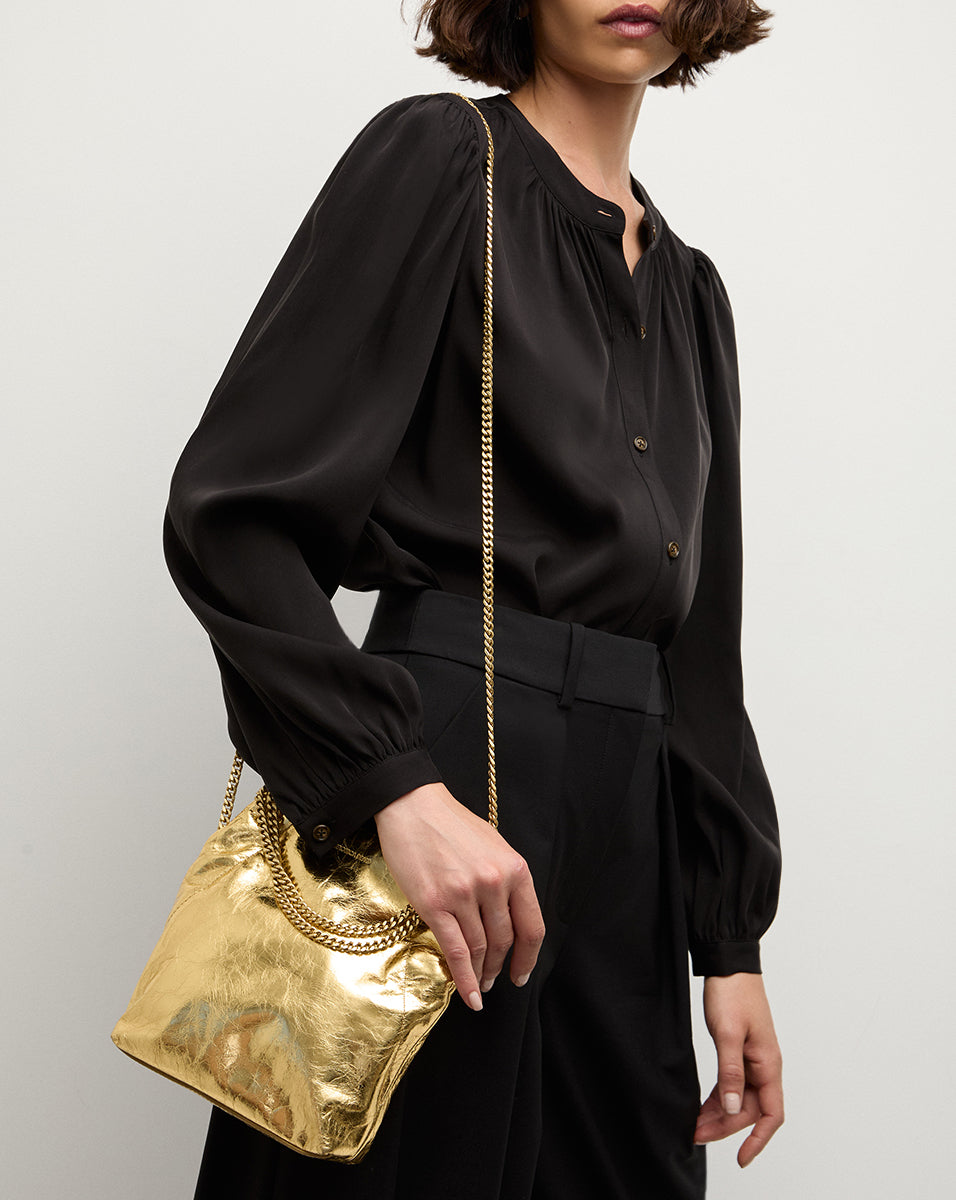 Veronica Beard Small Metallic Slouch Bag - Stylish Crossbody Purse for Women, Perfect for Evening Parties & Date Nights
