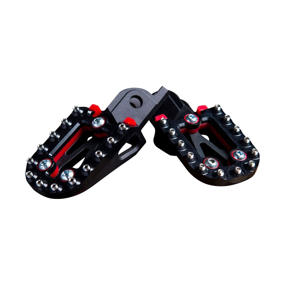 Impact Moto Pegs Black/Red - Durable Motorcycle Foot Pegs for Off-Road & Street Bikes - Perfect for Cruisers, Dirt Bikes & ATVs - Enhanced Grip & Comfort for Long Rides