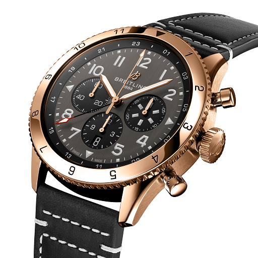 Breitling Super AVI Chronograph GMT 18K Red Gold Men's Luxury Watch - Perfect for Business, Travel & Special Occasions