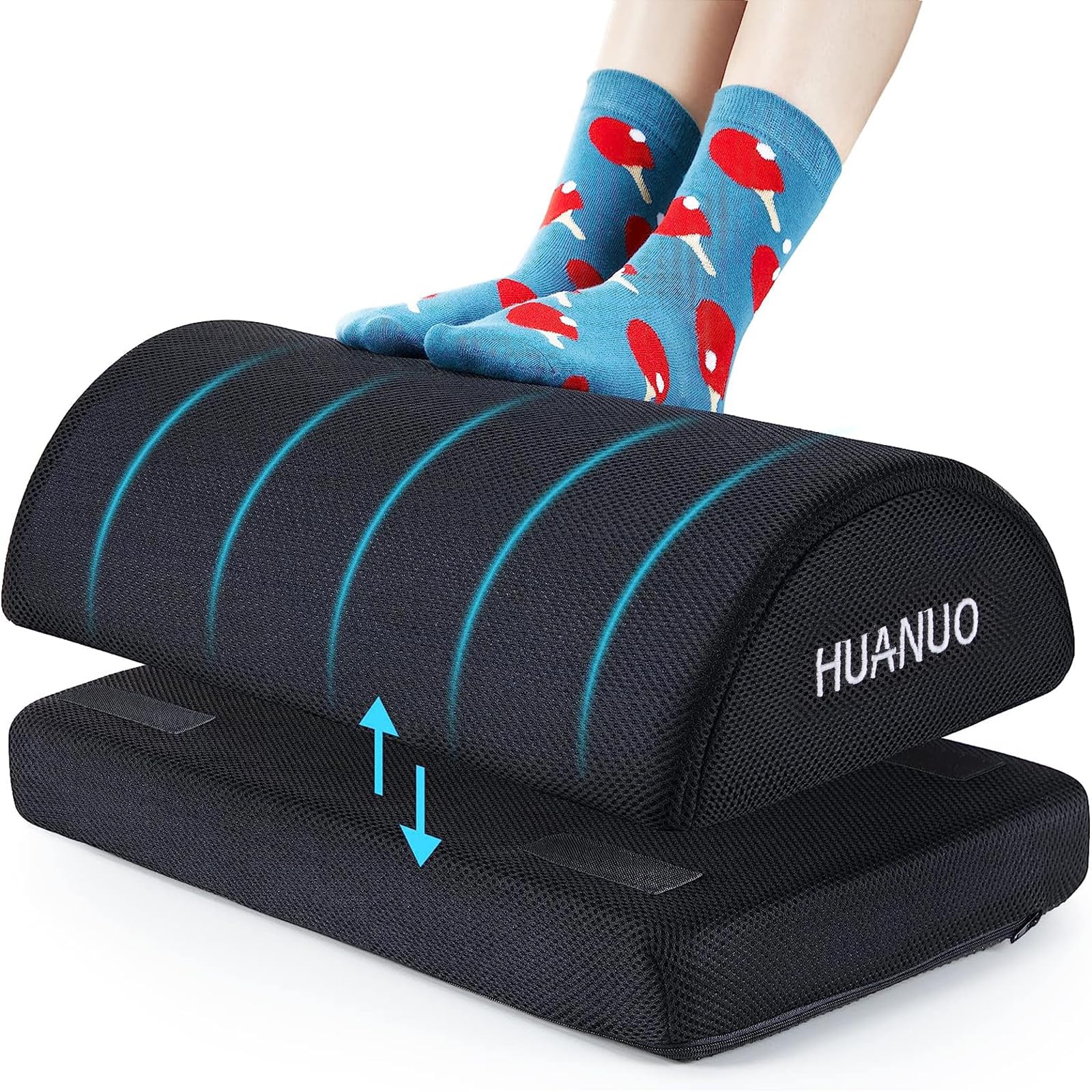 Ergonomic Foot Rest for Office & Home - HUANUO Under Desk Footrest for Comfortable Work & Travel