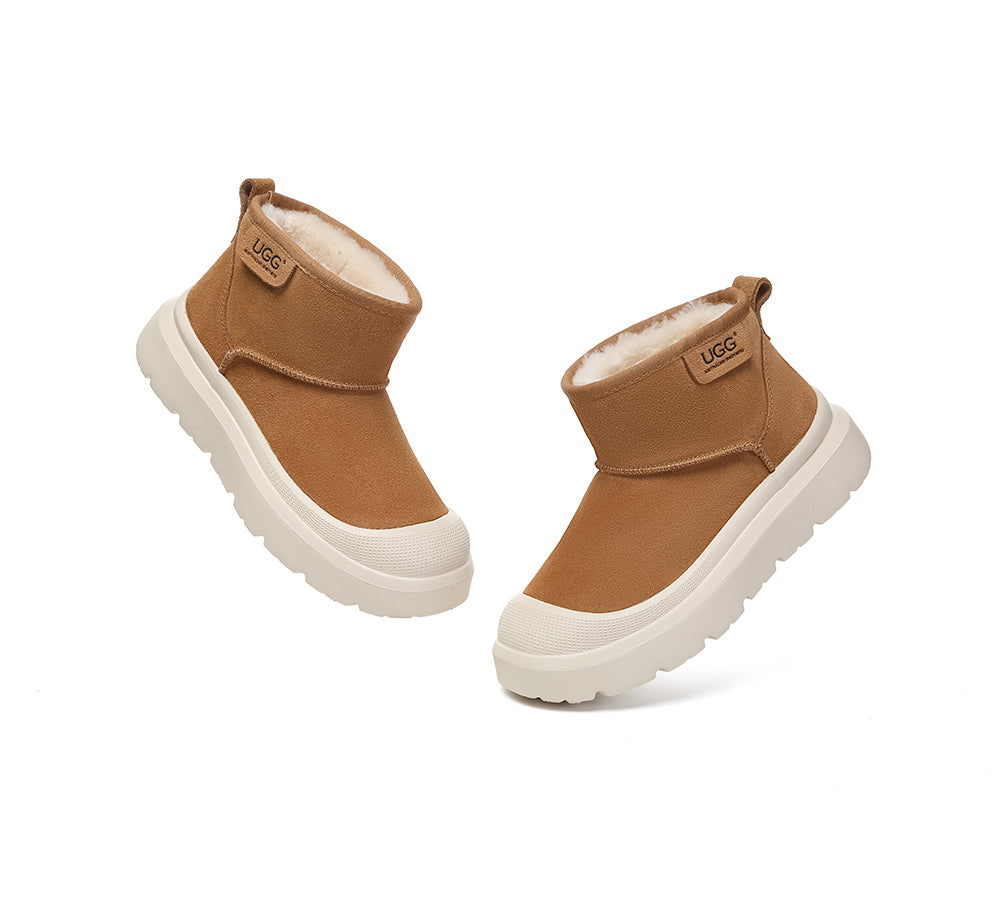 Australian Shepherd® UGG Boots - Genuine Sheepskin Wool Ankle Boots with Chunky Platform for Women | Cozy Winter Shoes for Casual Outings & Home Comfort