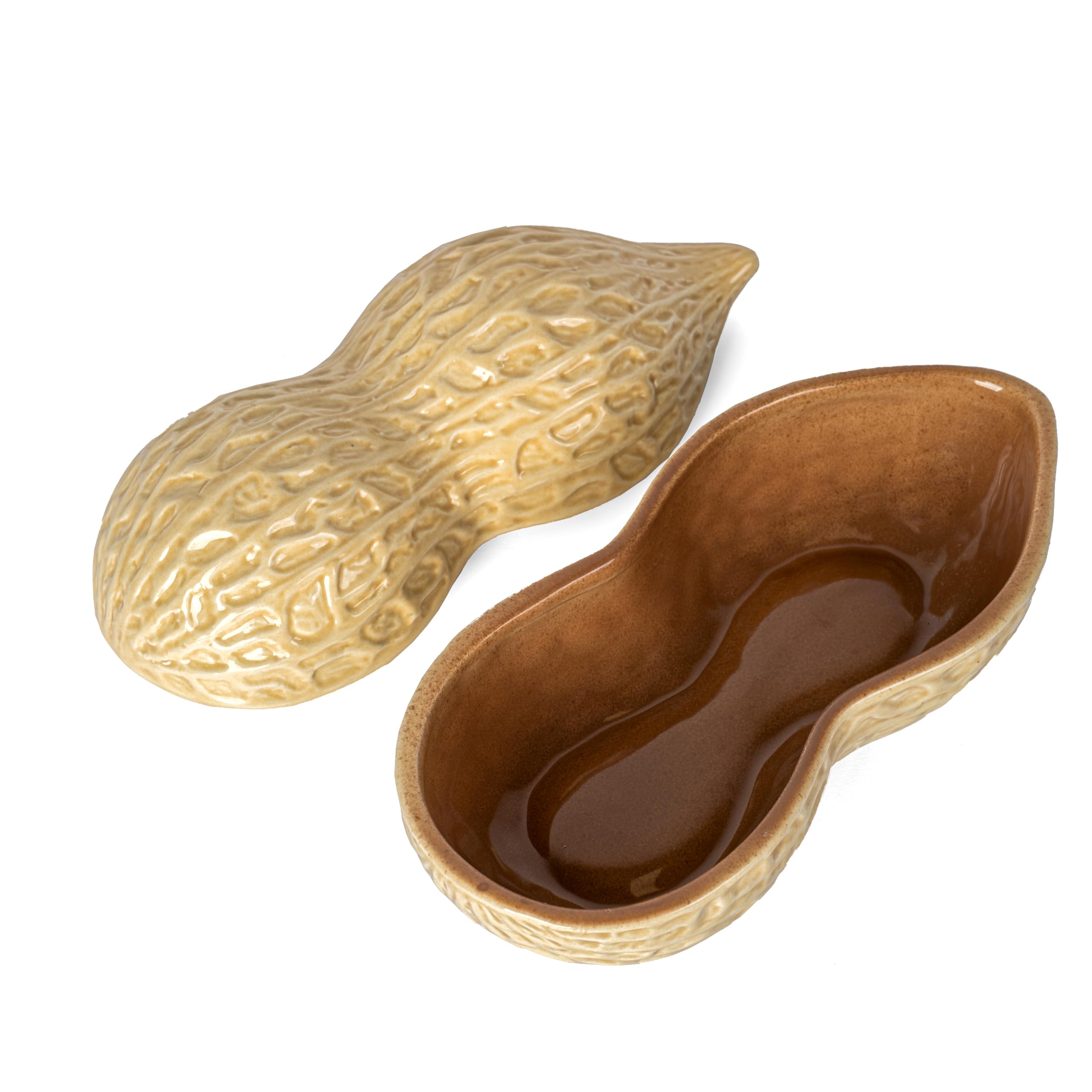 Peanut-Shaped Snack Bowl - 20 x 12 cm Brown Nut Serving Dish | Unique Snack Container for Parties, Movie Nights & Home Decor