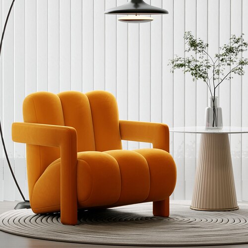 Ergonomic Cushioned Arm Chair for Living Room - Ultra Comfortable Lounge Chair for Reading & Relaxing - Perfect Accent Chair for Home Office or Bedroom
