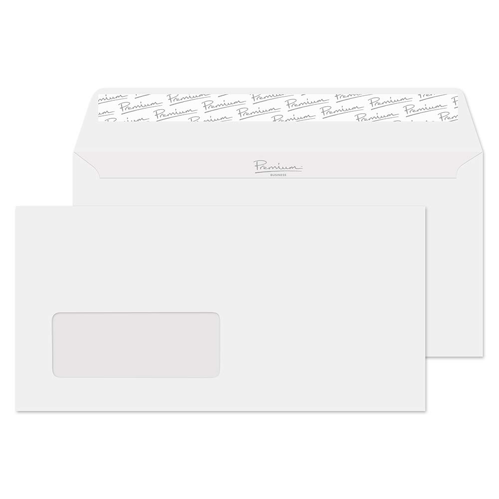 Premium 120 GSM Peel & Seal Business Envelopes - 110 x 220mm DL Size, Brilliant White Wove (Pack of 500) - Perfect for Mailing Invoices, Statements & Business Correspondence