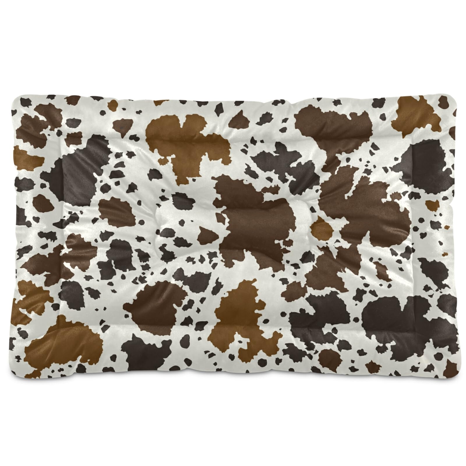Xigua Cow Print Pet Dog Bed - Soft, Comfortable & Machine Washable Anti-Slip Dog Mat for Small, Medium & Large Breeds | Perfect for Crates, Living Rooms & Bedrooms