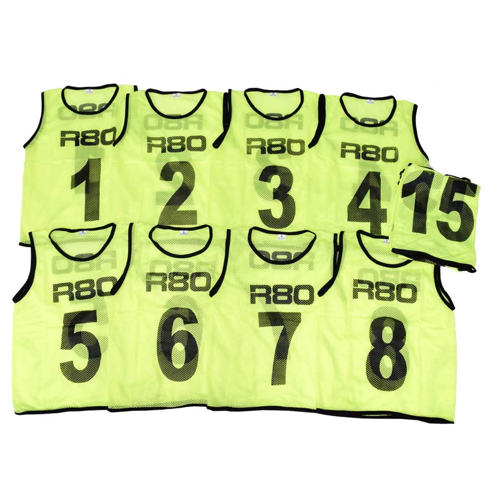1-15 Numbered Training Bib Sets for Soccer, Basketball & Sports Teams - Reusable Mesh Practice Vests for Kids & Adults