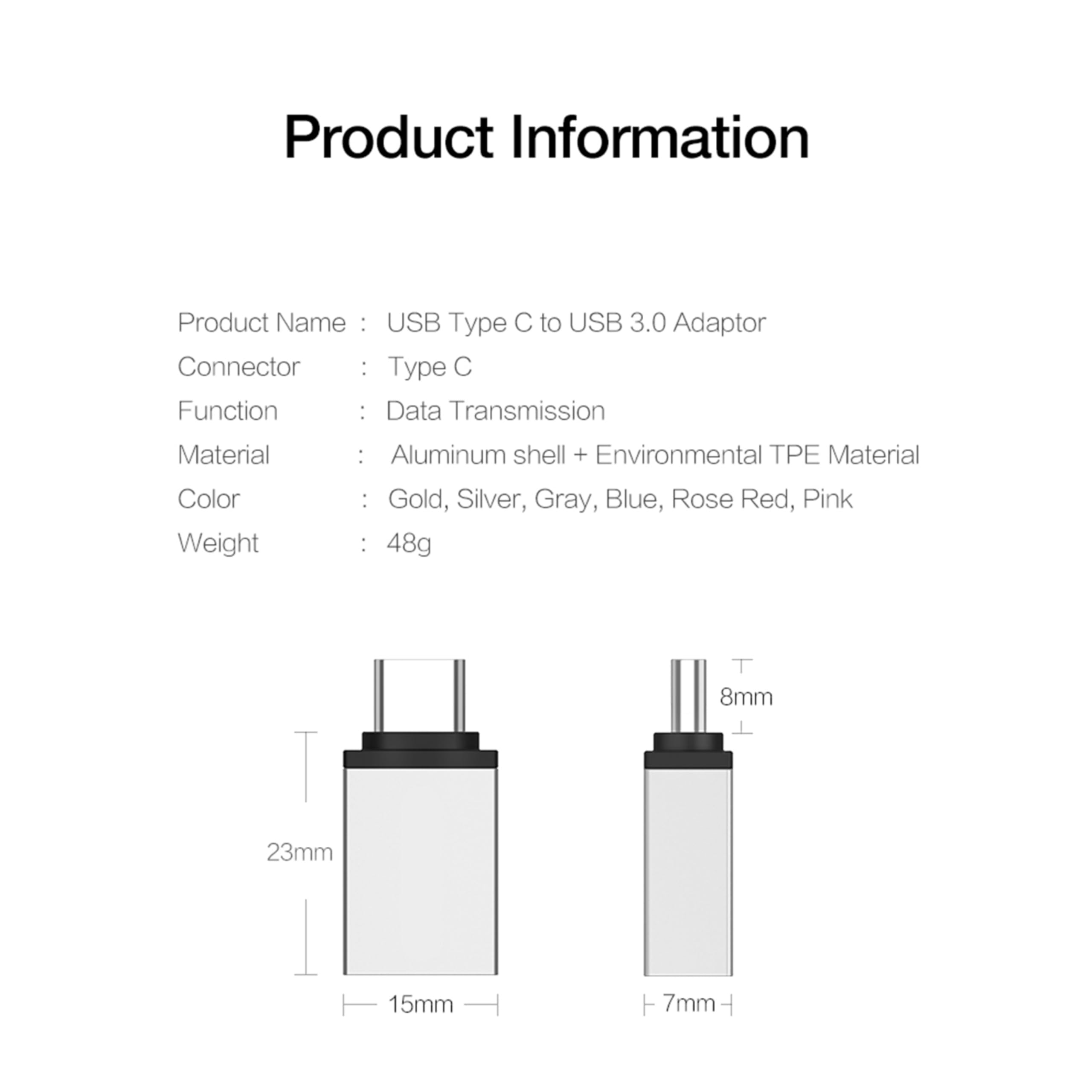 USB C to USB 3.0 Adapter - Type C Male to USB A Female Converter - Thunderbolt 4 OTG Compatible - High Speed Data Transfer for MacBook, iPhone 15, Samsung Galaxy - Perfect for Office, Travel & Charging Devices