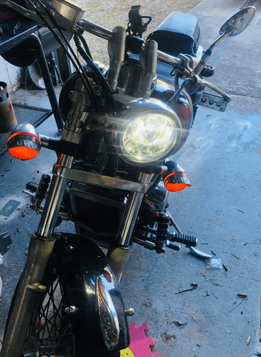 Eagle Lights LED Headlight & Mounting Kit for Honda Shadow & Rebel - High Visibility Motorcycle Headlight for Night Riding & Safety