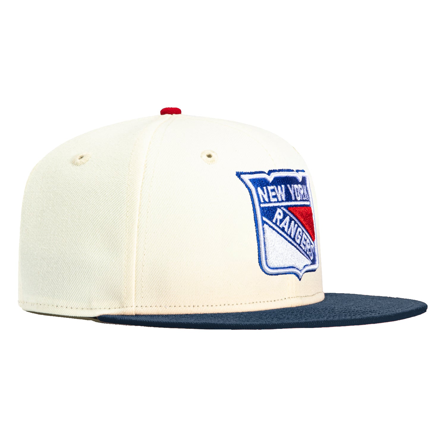 New Era 59Fifty New York Rangers Snapback Hat - White & Navy Blue Adjustable Baseball Cap for Men & Women - Perfect for Sports Games, Fan Gear & Streetwear Fashion