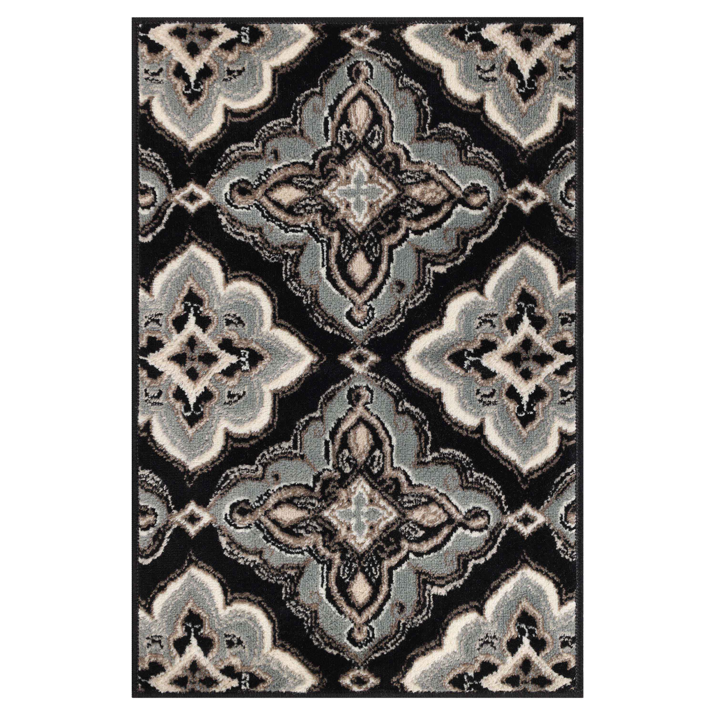 Elegant Crawford Floral Medallion Area Rug - Non-Slip Indoor Bohemian Decor Rug for Living Room, Bedroom & Dining Room