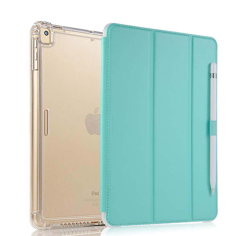 Valkit iPad 6th/5th Generation Case 9.7 Inch (2018/2017 Model) & iPad Air/Air 2 Case - Slim Smart Folio Stand Cover with Auto Wake/Sleep & Translucent Frosted Back Protection - Mint Green - Perfect for Work, School & Travel