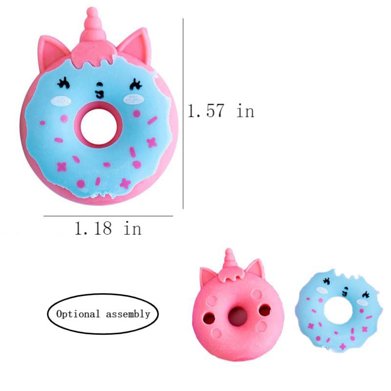 Unicorn Donut Eraser Set - 20PCS Cute Kawaii Erasers for Kids Party Favors, Birthday Gifts & Classroom Rewards - Perfect for School Supplies, Goodie Bags & Teacher Prizes