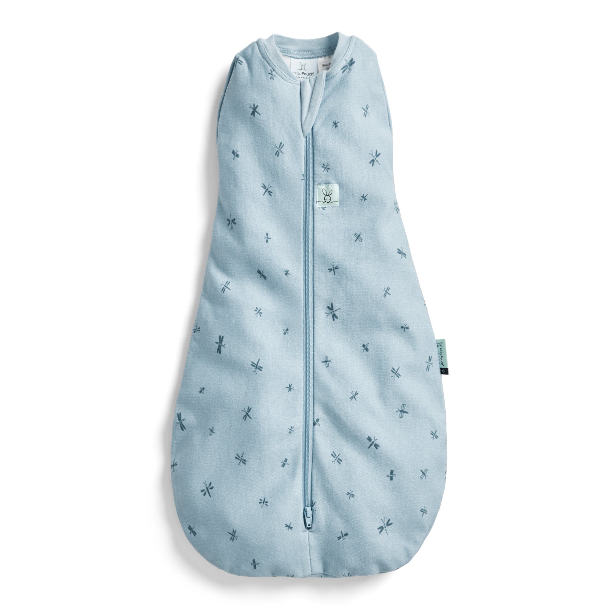 ErgoPouch Cocoon Zip Swaddle Bag 0.2 TOG - Lightweight Baby Sleep Sack with Dragonfly Print - Perfect for Newborns & Infants in Nursery, Daycare or Travel