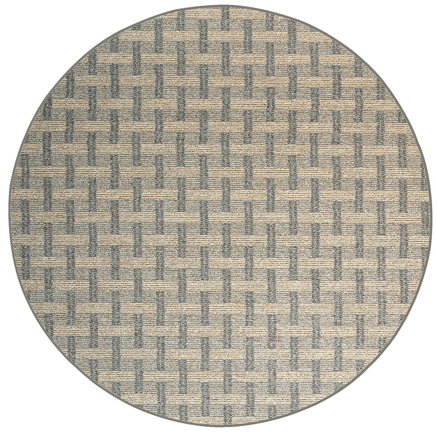 Union Indoor/Outdoor Commercial Beige Round Rug - Pet-Friendly, Durable & Made in USA | Perfect for Living Room, Bedroom, Entryway & Doorway | 2' Round Area Rug for Home & Office Decor