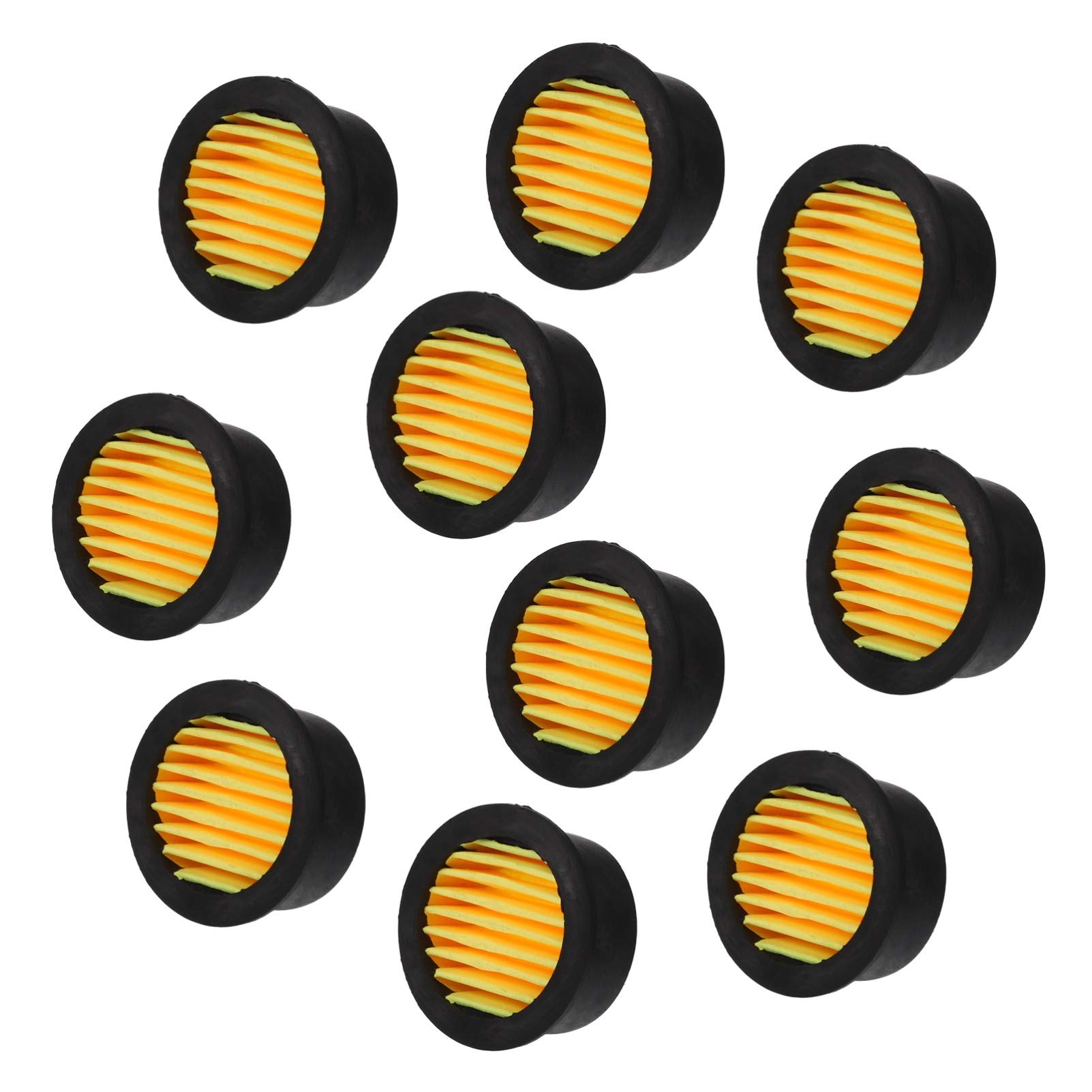 DOITOOL 10pcs Sponge Air Compressor Intake Filter - Replacement Paper Filter Elements with Noise Muffler & Strainer - Perfect for Workshop, Garage, and DIY Projects