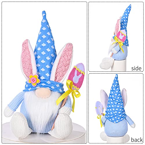 2 Pack Easter Gnome Plush Bunny - Handmade Scandinavian Tomte Elf Figurine, Faceless Plush Doll for Spring Home Decor, Easter Rabbit Ornaments - Perfect for Easter Basket Stuffers, Party Favors & Seasonal Home Decoration