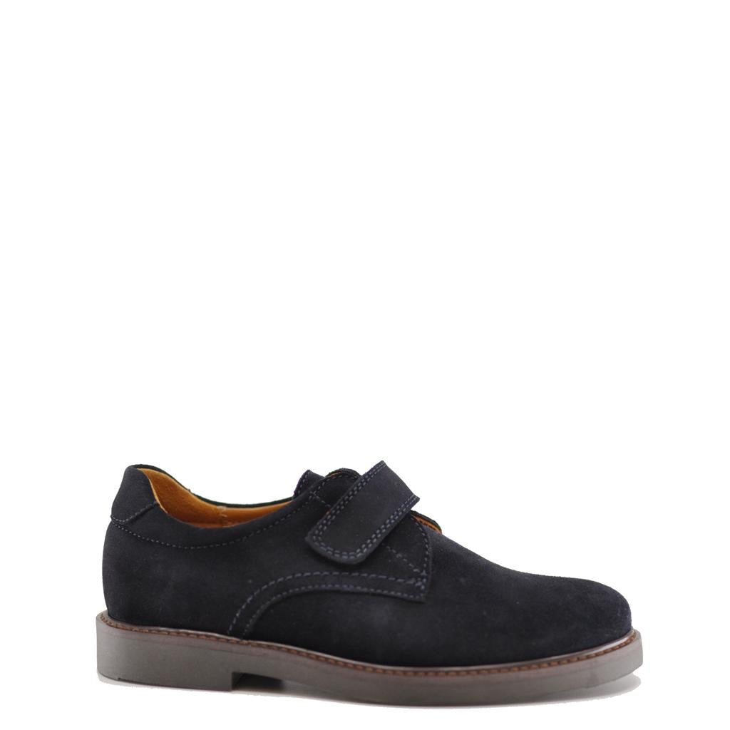 Beberlis Men's Navy Suede Velcro Dress Shoes - Comfortable Slip-Resistant Formal Shoes for Office, Wedding & Business Occasions
