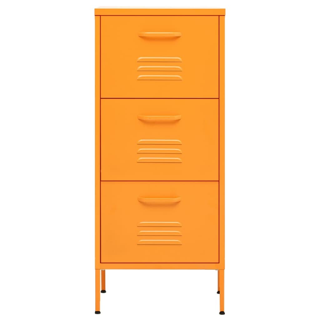 vidaXL 2-Drawer Steel File Cabinet - Mustard Yellow Office Storage Cabinet for Documents & Files | Perfect for Home Office, School, or Business Organization