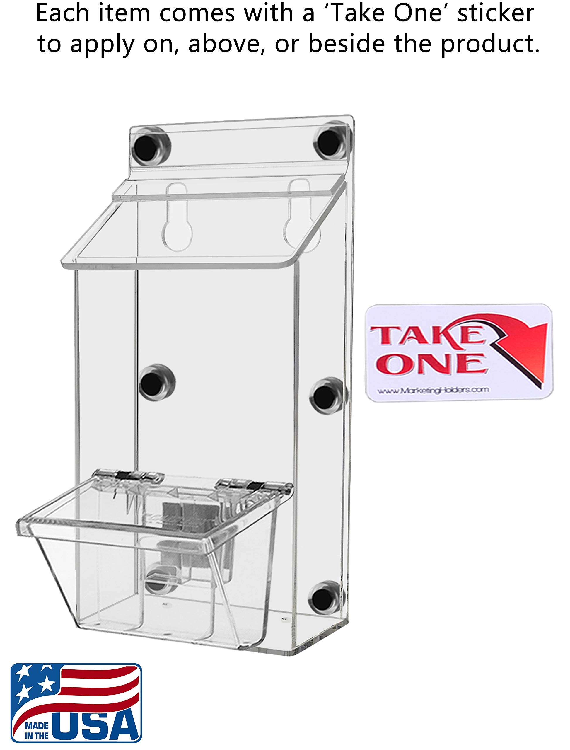6 Pack Magnetic Brochure Holders with Lid - Metal Mount Outdoor Caddy for 4