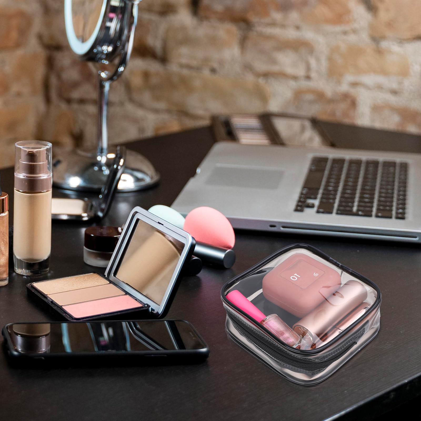 2-Pack Clear Small Makeup Bags with Zipper - Mini Plastic Cosmetic Pouch for Travel, Pencase & Organization - Perfect for Toiletry, Jewelry & School Supplies Storage