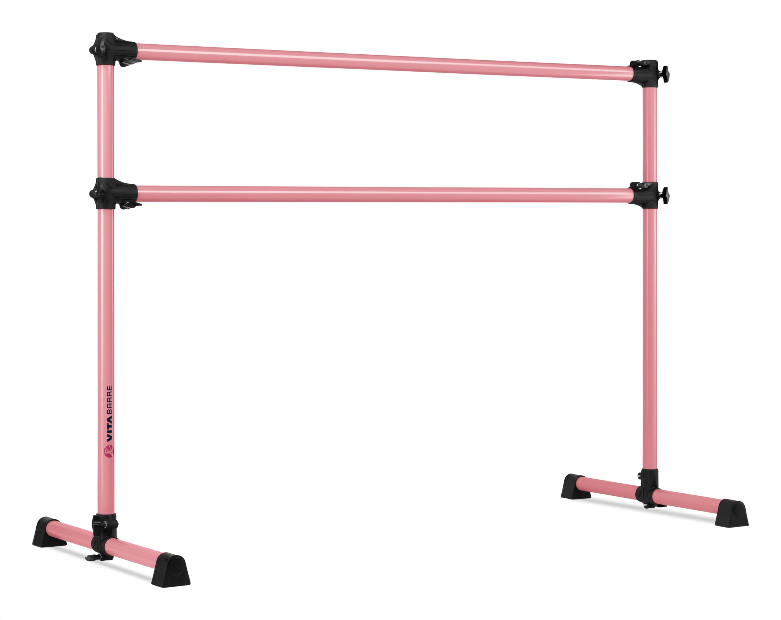 VITA Barre Portable Freestanding Double Ballet Barre - Adjustable Height Aluminum Dance Bar for Home & Gym | Professional Training Equipment for Kids & Adults | Perfect for Ballet, Pilates, Yoga & Fitness Workouts | Made in USA | Ideal for Dance Studios, Home Practice & Fitness Centers