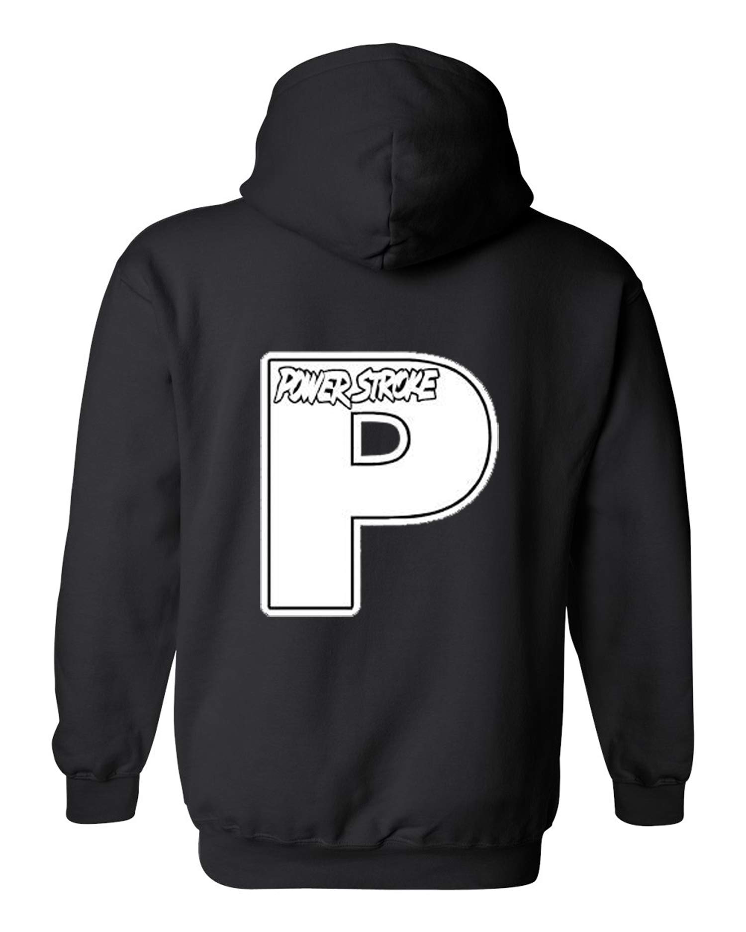 Ford Power Stroke Hoodie for Men & Women - White Embroidered Logo Front & Back - Heavyweight Cotton Pullover for Work, Outdoor & Car Enthusiasts