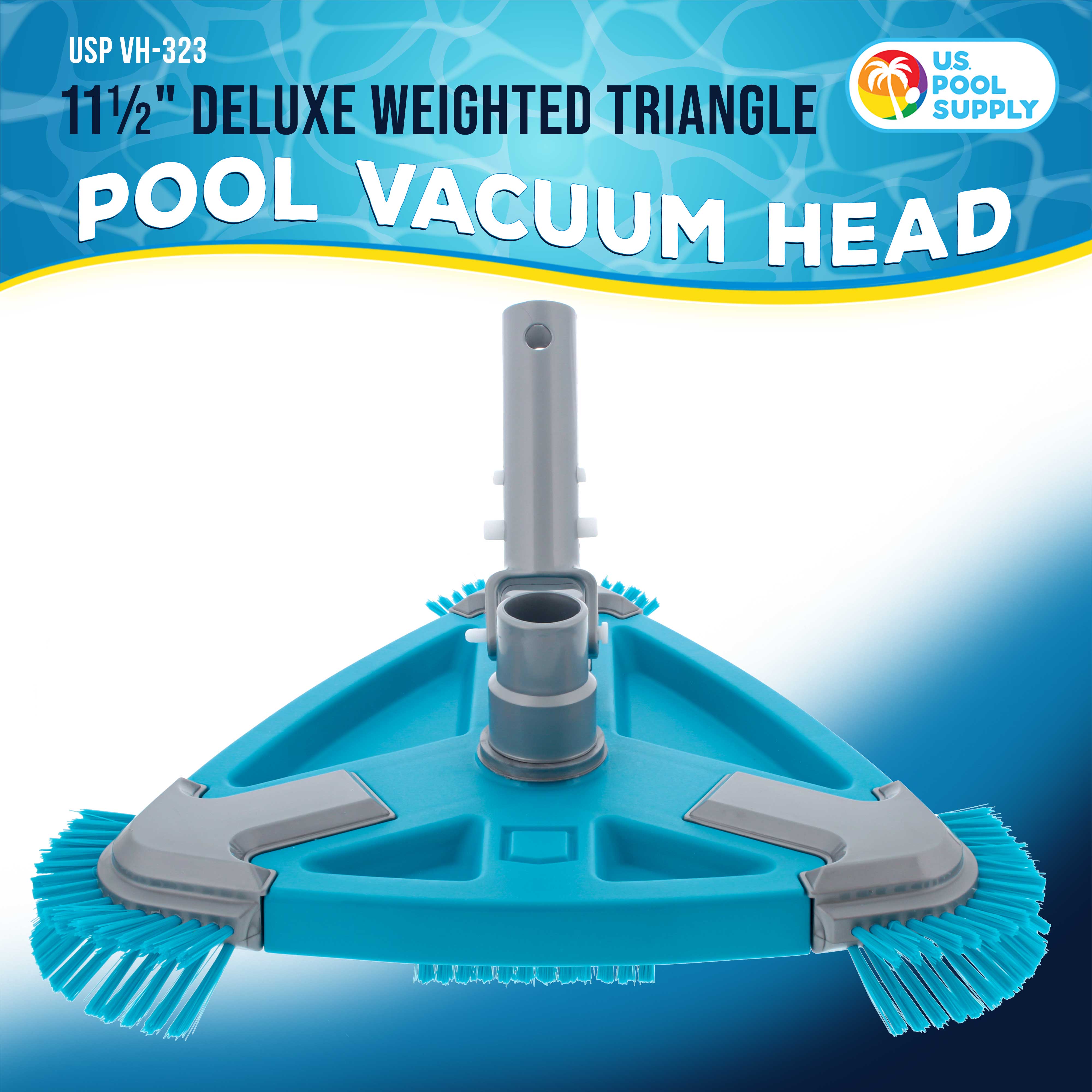 Deluxe Weighted Triangular Pool Vacuum Head with Side Brushes & Swivel Connection | Compatible with Above Ground & Inground Pools | Easy Clip Handle for Effortless Cleaning | Perfect for Residential & Commercial Pool Maintenance