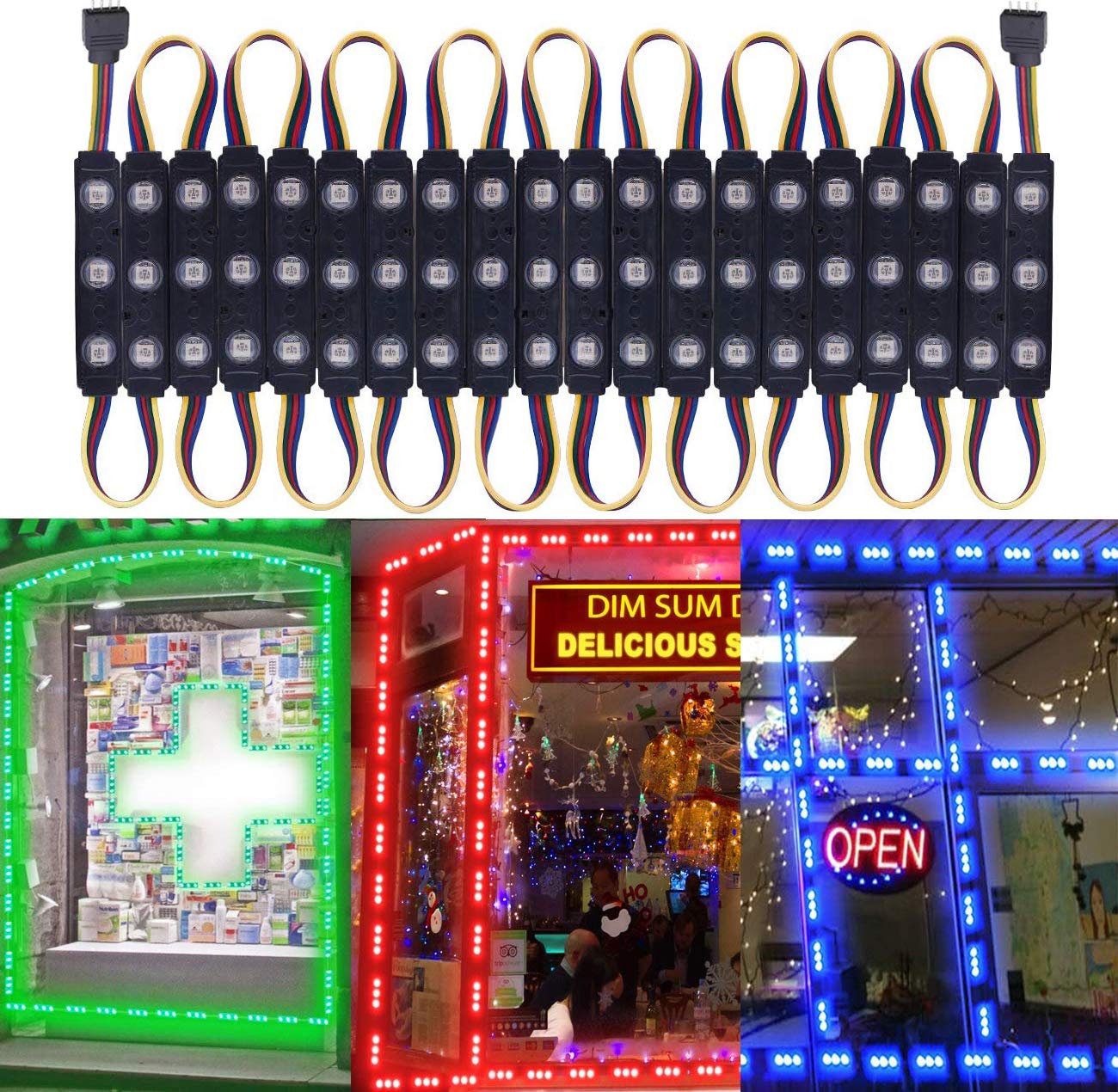 Waterproof 5050 LED Window Lights - 12V Storefront Decoration for Advertising Signs
