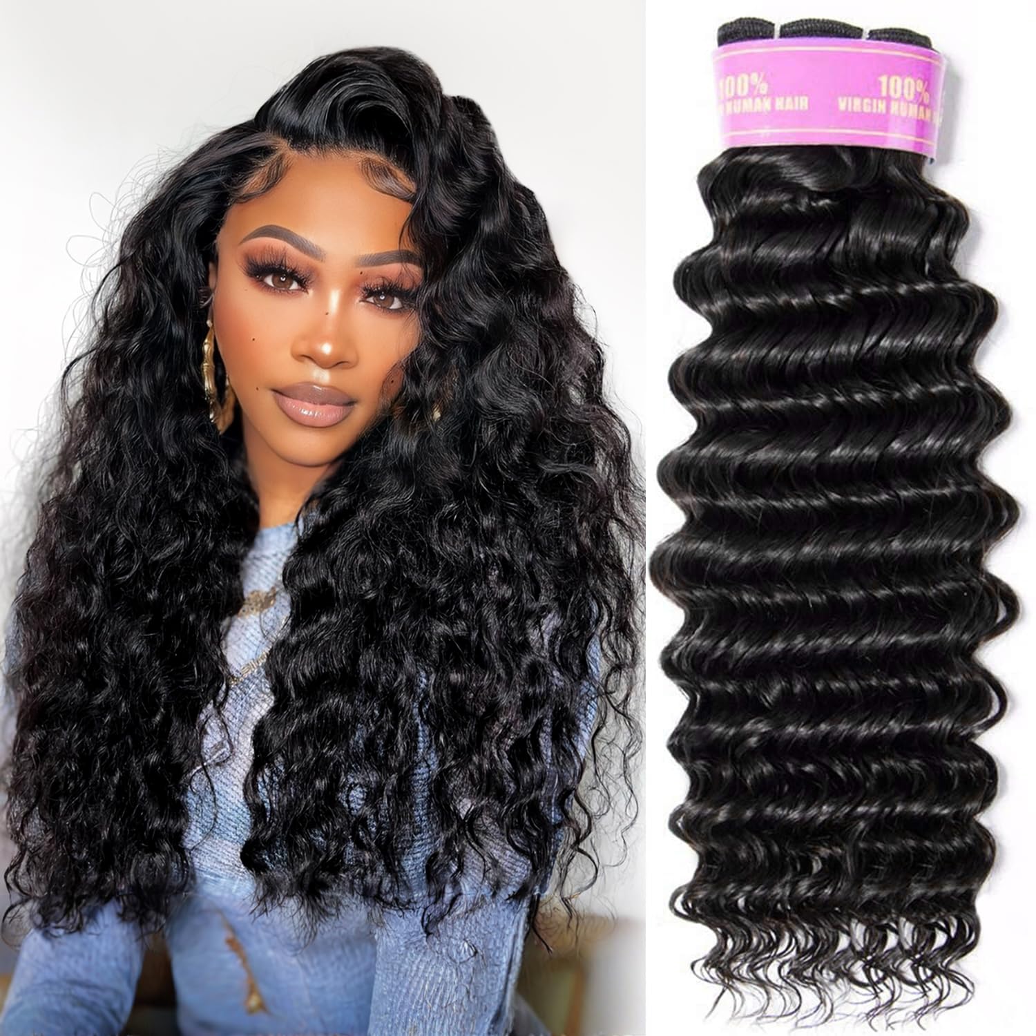 RECOOL 10A Brazilian Human Hair Extensions - 20