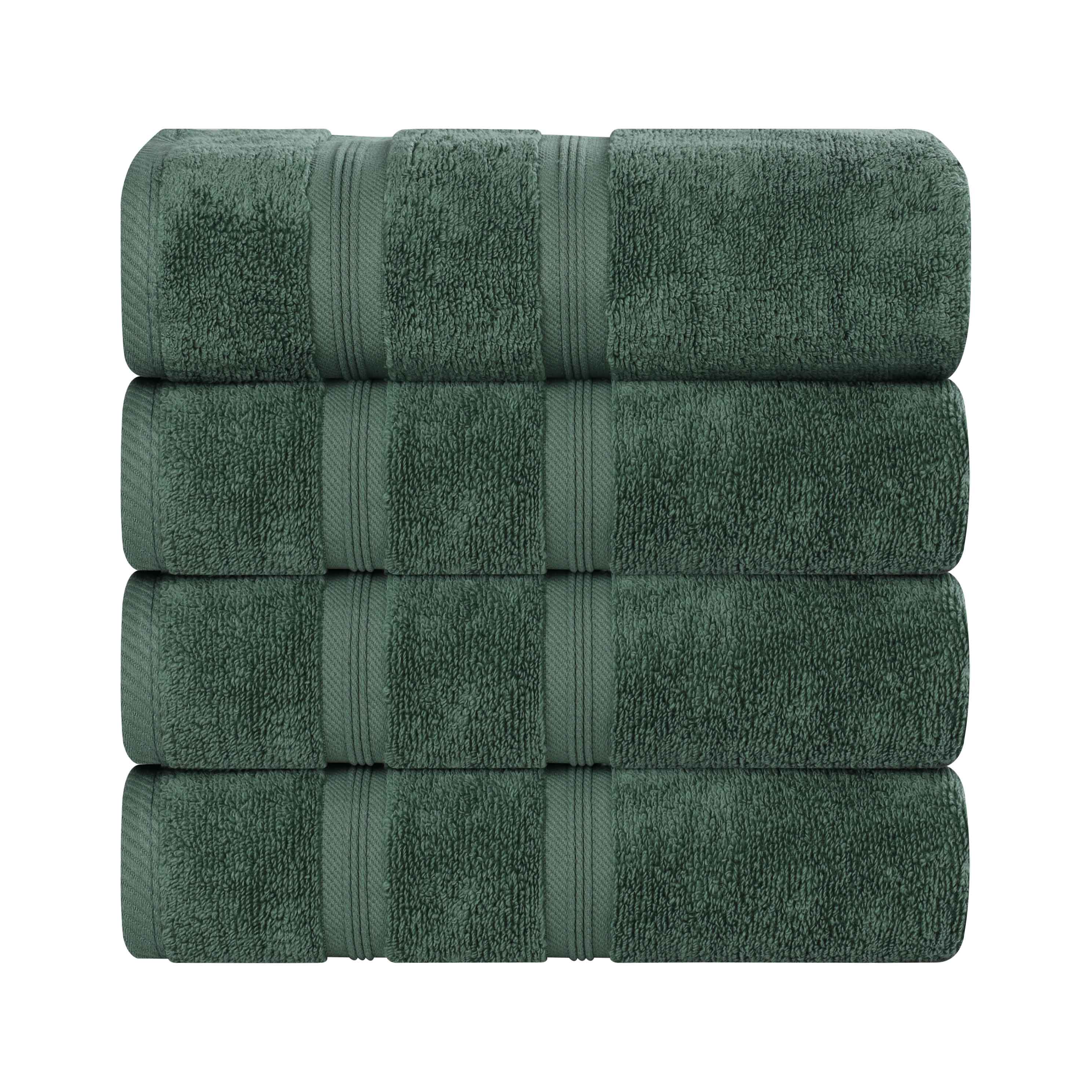 Premium Soft Medium Weight Cotton Bath Towels Set of 4 - Ultra Absorbent, Quick Dry & Zero Twist - Perfect for Spa, Bathroom & Beach Use