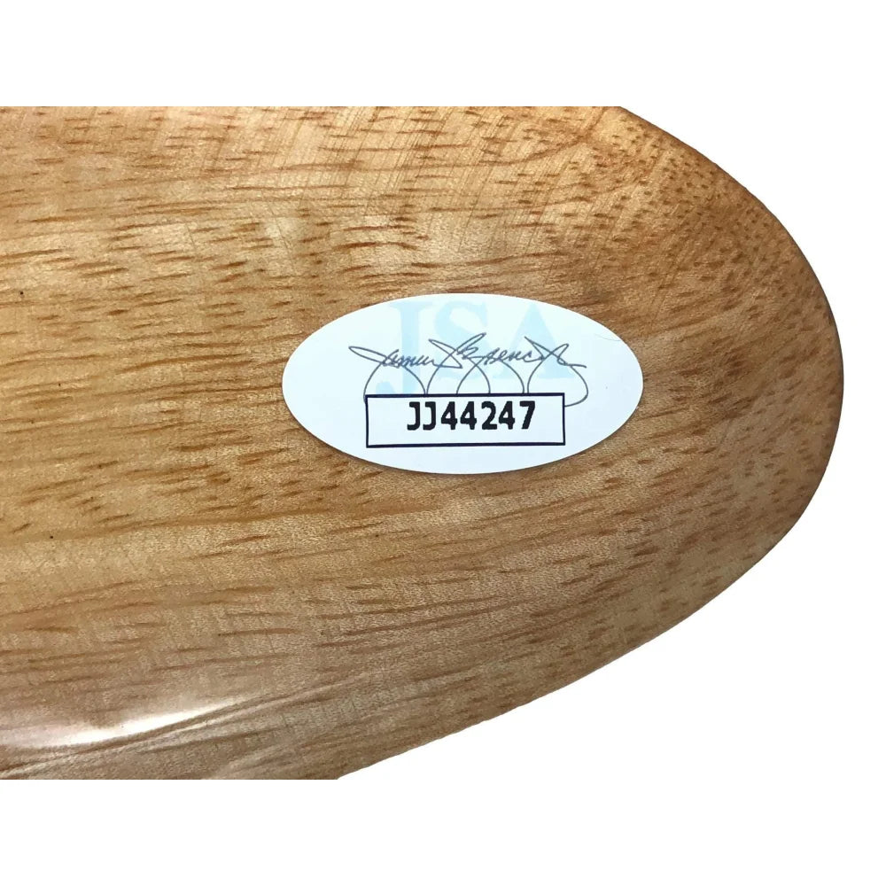 Josh Kerr Autographed Mini Wooden Surf Board with Stand - Hand Signed by Pro Surfer, Includes JSA COA - Perfect for Surfing Fans, Beach Decor & Collectors