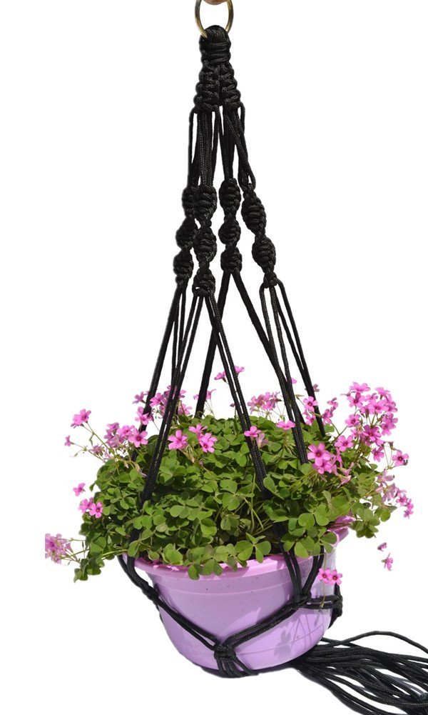Macrame Plant Hanger for 7.8 Inch Pots - 43 Inch with Tassel or 38 Inch Without Tassel - Handwoven Cotton Hanging Planter for Indoor Plants - Perfect for Boho Home Decor, Living Room, Bedroom, or Patio