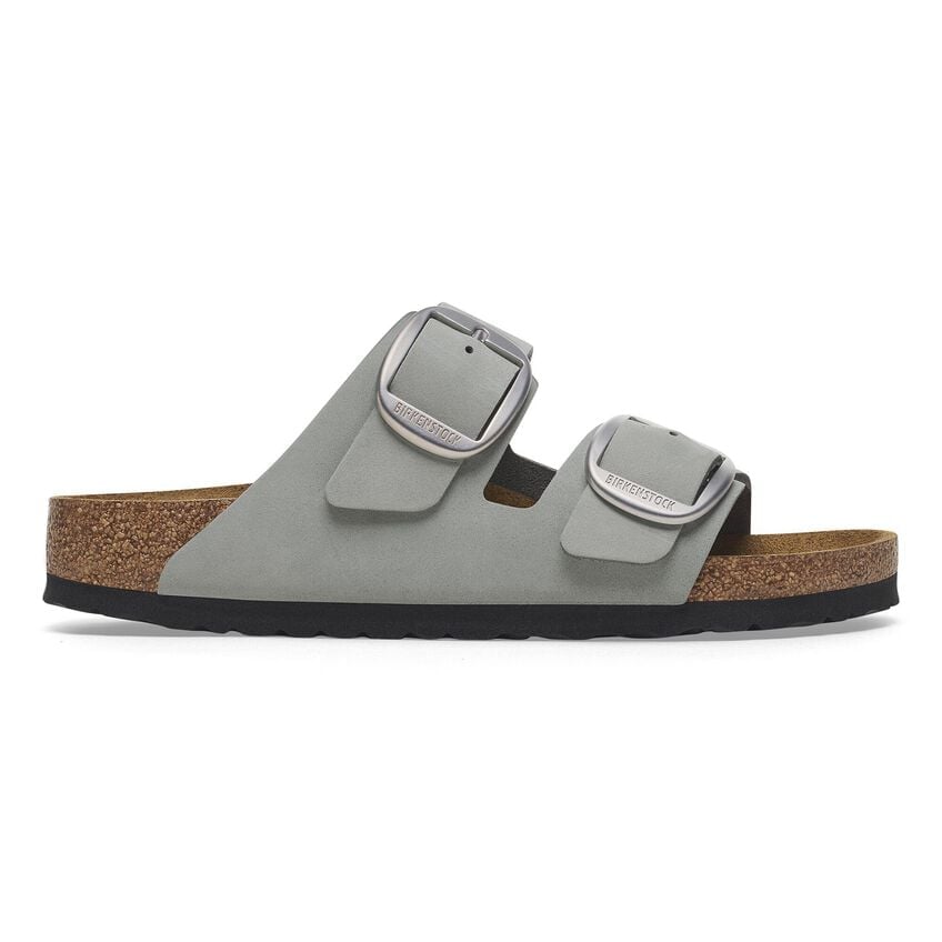 Birkenstock Arizona Big Buckle Sandals - Soft Nubuck Leather in Pure Sage | Comfortable Unisex Slides for Walking, Beach & Casual Wear